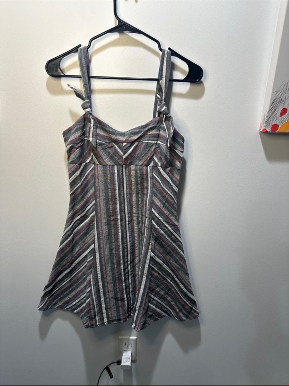 Striped Tie-Shoulder Dress